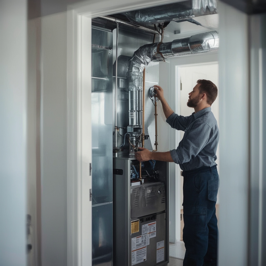 HVAC technician arriving for an emergency residential service call